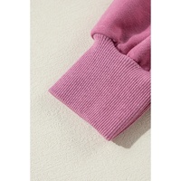 Valerian Solid O Neck High Low Hem Pullover Sweatshirt - L thumbnail