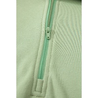 Smoke Green Quarter Zip Stand Neck Kangaroo Pocket Sweatshirt - L thumbnail