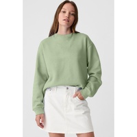 Smoke Green Plain Drop Shoulder Crewneck Pullover Sweatshirt - L thumbnail