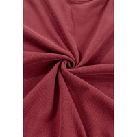 Burgundy Plain Drop Shoulder Crewneck Pullover Sweatshirt - L thumbnail