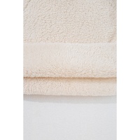 White Solid Fleece High Neck Drop Shoulder Pullover Sweatshirt - L thumbnail