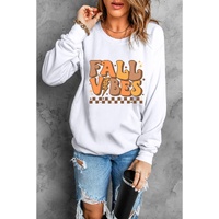 Beige FALL VIBES Graphic Drop Shoulder Sweatshirt - M thumbnail