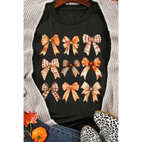 Black Thanksgiving Spice Bowknot Graphic Sweatshirt - M thumbnail