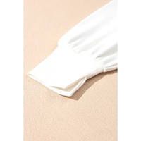 White Sequin Bowknot High Low Oversize Sweatshirt - M thumbnail