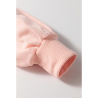 Apricot Pink Sequined Bowknot Drop Shoulder Oversized Sweatshirt - L thumbnail
