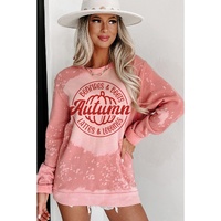Pink Tie Dye Autumn Pumpkin Graphic Drop Shoulder Sweatshirt - S thumbnail