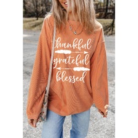 Orange thankful grateful blessed Arrow Graphic Corded Sweatshirt - L thumbnail