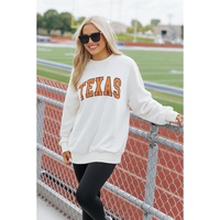 White TEXAS Graphic Drop Shoulder Crewneck Sweatshirt - M thumbnail