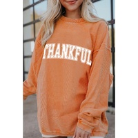 Orange THANKFUL Crew Neck Pullover Sweatshirt - L thumbnail