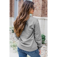 Gray Thanksgiving Slogan Pumpkin Turkey Pie Graphic Sweatshirt - S thumbnail