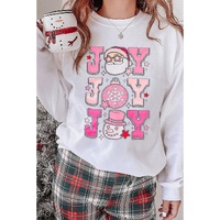 Beige Christmas Claus JOY Graphic Drop Shoulder Sweatshirt - 2XL thumbnail