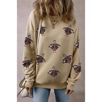Parchment Shimmering Turkey Pattern Thanksgiving Holiday Sweatshirt - 2XL thumbnail