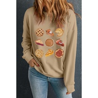 Khaki Thanksgiving Dessert Graphic Pullover Sweatshirt - 2XL thumbnail