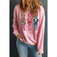 Pink Shimmer Nutcracker Graphic Christmas Pullover Sweatshirt - M thumbnail
