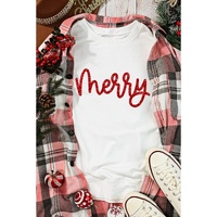 Beige Merry Graphic Christmas Crew Neck Sweatshirt - S thumbnail