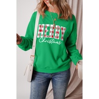 Dark Green Merry Christmas Heat Transfer Graphic Sweatshirt - 2XL thumbnail