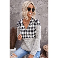 Azura Exchange Plaid Hoodie with Pocket Detailing - M thumbnail