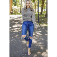 Azura Exchange Ribbed Zip Knit Top - L thumbnail