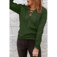 Azura Exchange Solid Color Lace-up Hoodie - L thumbnail