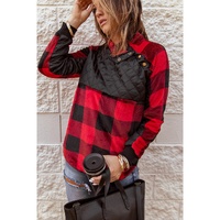 Azura Exchange Plaid Paneled Sweatshirt - L thumbnail