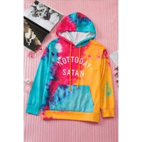 Azura Exchange Not Today Satan Tie Dye Hoodie - 95% Polyester 5% Elastane - S thumbnail