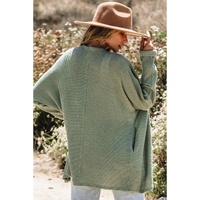 Laurel Green Waffle Knit Open Front Cardigan - L thumbnail