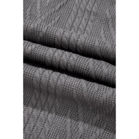 Medium Grey  Solid Textured Open Front Cardigan with Pocket - L thumbnail