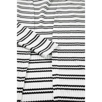Black Stripe Print Open Front Duster Cardigan - M thumbnail
