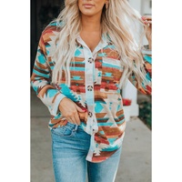 Azura Exchange Multicolor Aztec Print Long Sleeve Shirt - 2XL thumbnail