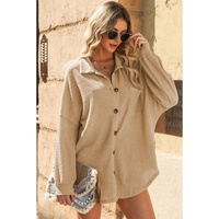 Azura Exchange Waffle Knit Button Up Shirt - S thumbnail