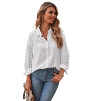Azura Exchange Button Fuzzy Polka Dot Shirt - S thumbnail
