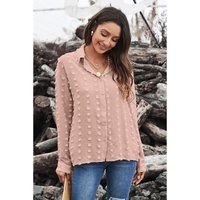 Azura Exchange Button Fuzzy Polka Dot Shirt - S thumbnail