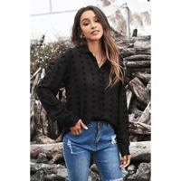 Azura Exchange Polka Dot Long Sleeve Button Shirt - L thumbnail