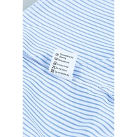 Azura Exchange Striped Boyfriend Shirt with Smocked Cuffs and Pocket - L thumbnail