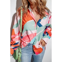 Azura Exchange Abstract Print Cuffed Sleeve Shirt - 2XL thumbnail