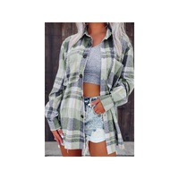 Azura Exchange Plaid Button Up Patch Pocket Shirt - S thumbnail