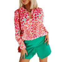 Azura Exchange Abstract Print Long Sleeve Buttoned Shirt - S thumbnail