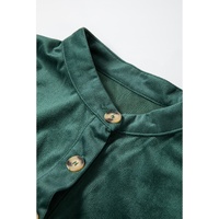 Skobeloff Corduroy Ruffle Tiered Buttoned O Neck Shirt - 2XL thumbnail