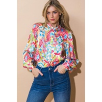 Multicolour Abstract Printed Long Sleeve Casual Shirt - XL thumbnail