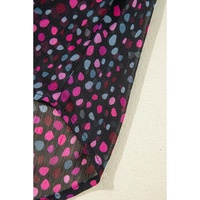 Grape Wine Polka Dot Printed Buttoned Casual Shirt - L thumbnail