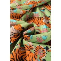 Green Tiger Floral Printed Collared V Neck Casual Shirt - XL thumbnail