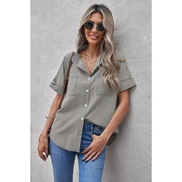 Azura Exchange Denim Shirt with Turn-down Collar - M thumbnail