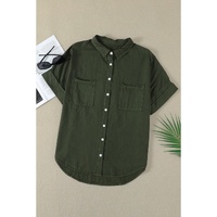 Azura Exchange Denim Shirt with Turn-down Collar - L thumbnail