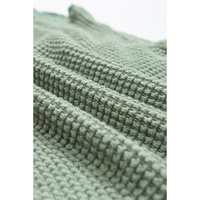 Sea Green Scoop Neck Waffle Knit Flowy Vest - S thumbnail