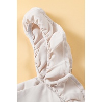 Oatmeal Solid Ruffle Trim Sleeveless Top - L thumbnail