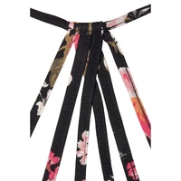 Black Floral Spaghetti Straps Strappy Back Tank Top - L thumbnail