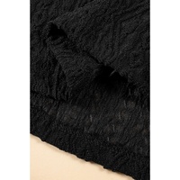 Black Guipure Lace Crochet Keyhole Back Tank Top - M thumbnail