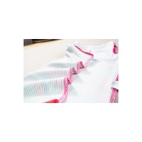 Purple Wavy Striped Buttoned V Neck Tank Top - L thumbnail