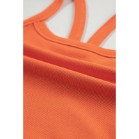 Grapefruit Orange Athletic Ribbed Cropped Cami Top - L thumbnail