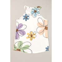 Beige Sweet Floral Tank Top - M thumbnail
